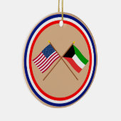 US und Kuwait gekreuzte Flaggen Keramik Ornament (Rechts)