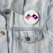 US und Laos gekreuzte Flaggen Button (Beispiel)