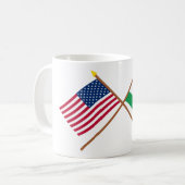 US und Lesotho gekreuzte Flaggen Kaffeetasse (Vorderseite Links)