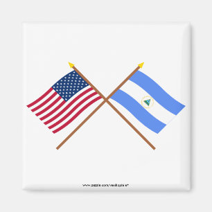 US und Nicaragua gekreuzte Flaggen Magnet