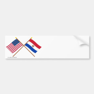US und Paraguay gekreuzte Flaggen Autoaufkleber