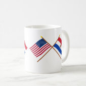 US und Paraguay gekreuzte Flaggen Kaffeetasse (VorderseiteRechts)