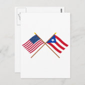 US und Puerto Rico überquerten Flaggen Postkarte (Vorne/Hinten)