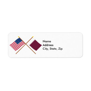 US und Qatar gekreuzte Flaggen