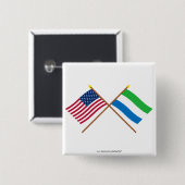 US und Sierra Leone gekreuzte Flaggen Button (Vorne & Hinten)