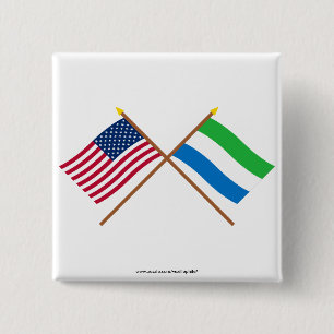 US und Sierra Leone gekreuzte Flaggen Button