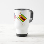 US und Simbabwe gekreuzte Flaggen Reisebecher (VorderseiteRechts)
