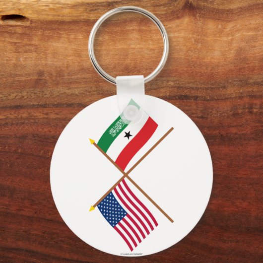 US und Somaliland überquerten Flaggen Schlüsselanhänger (Vorderseite)