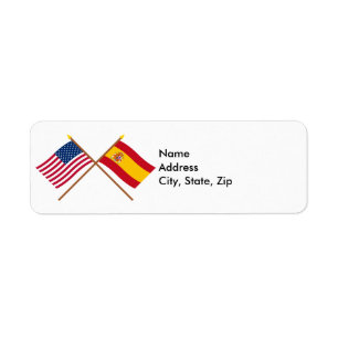 US und Spanien gekreuzte Flaggen