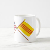 US und Südgekreuzte Flaggen vietnams Kaffeetasse (VorderseiteRechts)