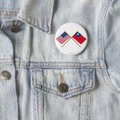 US und Taiwan gekreuzte Flaggen Button (Beispiel)
