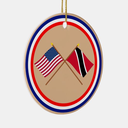 US und Trinidad u. Tobago gekreuzte Flaggen Keramikornament (Rechts)