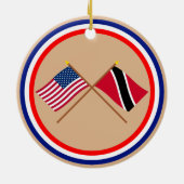 US und Trinidad u. Tobago gekreuzte Flaggen Keramikornament (Hinten)