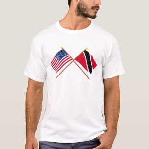 US und Trinidad u. Tobago gekreuzte Flaggen T-Shirt