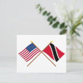 US- und Trinidad und Tobago - Grenzflaggen Postkarte (Stehend Vorderseite)