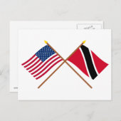 US- und Trinidad und Tobago - Grenzflaggen Postkarte (Vorne/Hinten)