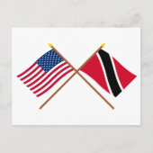 US- und Trinidad und Tobago - Grenzflaggen Postkarte (Vorderseite)