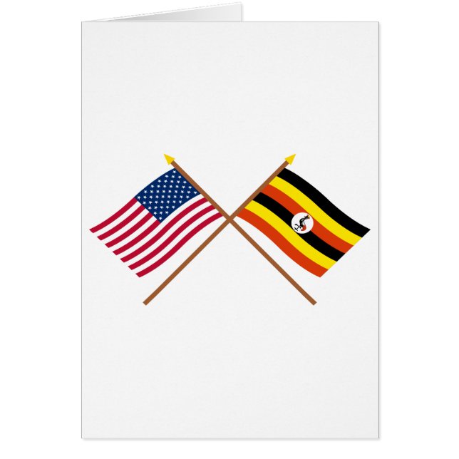 US und Uganda gekreuzte Flaggen (Vorne)