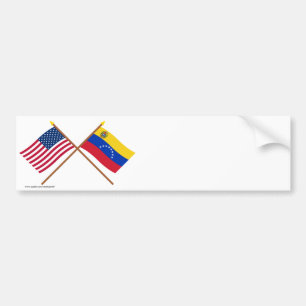 US und Venezuela gekreuzte Flaggen Autoaufkleber