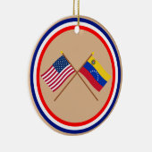 US und Venezuela gekreuzte Flaggen Keramik Ornament (Rechts)