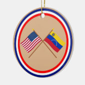 US und Venezuela gekreuzte Flaggen Keramik Ornament (Links)