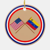 US und Venezuela gekreuzte Flaggen Keramik Ornament (Hinten)