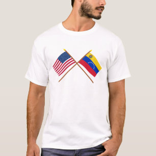 US und Venezuela gekreuzte Flaggen T-Shirt