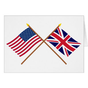 US und Vereinigtes Königreich gekreuzte Flaggen