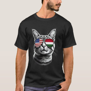 US Ungarische Katze Sonnenbrille Design Ungarn USA T-Shirt