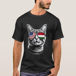US Ungarische Katze Sonnenbrille Design Ungarn USA T-Shirt