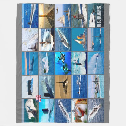 US-UNTERMARINEN "Montage" Fleecedecke (Vorderseite)