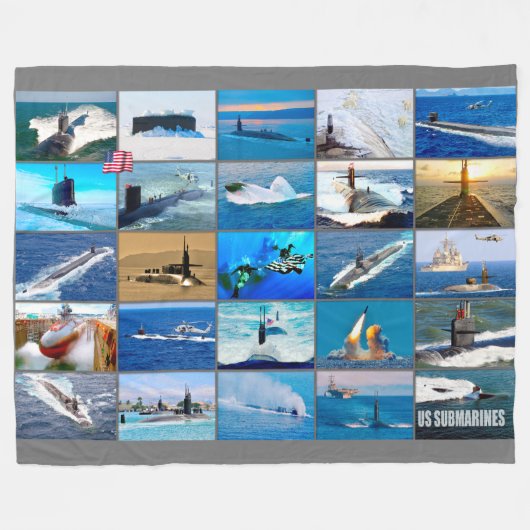 US-UNTERMARINEN "Montage" Fleecedecke (Vorderseite (Horizontal))