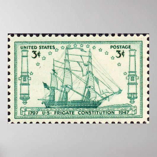 US-Verfassung 150 Jubiläum Briefmarke 1947 Larg Poster (Vorne)