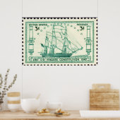 US-Verfassung 150 Jubiläum Briefmarke 1947 Larg Poster (Küche)