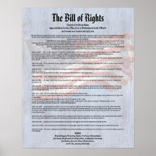 US-Verfassung Bill of Rights Geschichte Klassenzim Poster