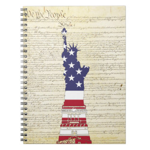 US-Verfassung im Raum der Freiheit im Notebook Notizblock