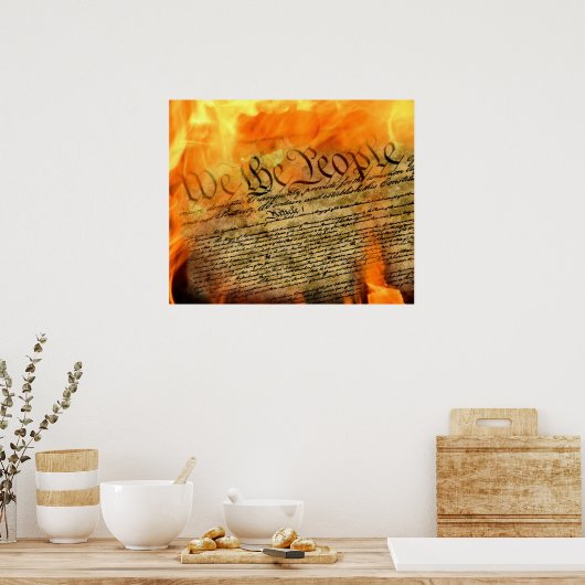 US-Verfassung in Flammen Poster (Küche)