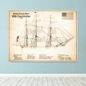 US-Verfassung - Pläne für Schiffe - SD Leinwanddruck (Insitu (Holzboden))