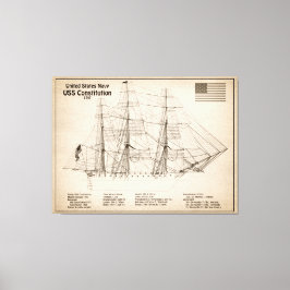 US-Verfassung - Pläne für Schiffe - SD Leinwanddruck
