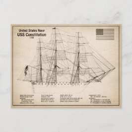 US-Verfassung - Pläne für Schiffe - SD Postkarte