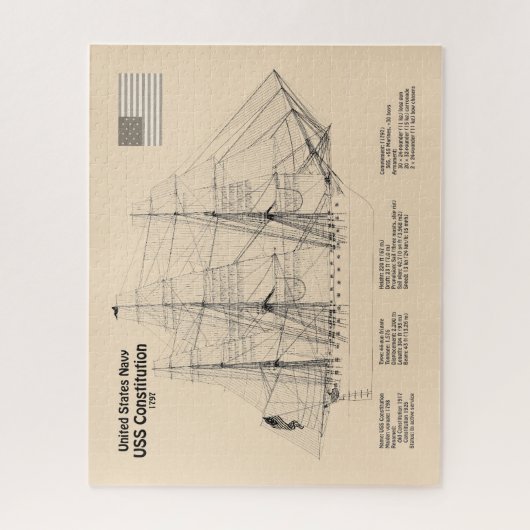 US-Verfassung - Pläne für Schiffe - SD Puzzle (Vertikal)