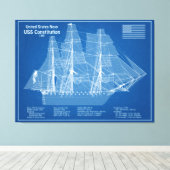 US-Verfassung - Pläne für Schiffskonzepte ABD Leinwanddruck (Insitu (Holzboden))