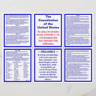 US-Verfassung Pocket Pamphlet / Lesezeichen