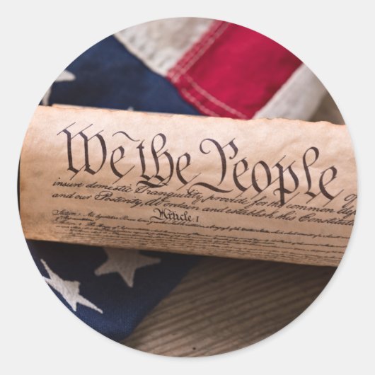 US Verfassung Runder Aufkleber (Vorderseite)