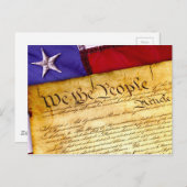 US-Verfassung und amerikanische Flagge Postkarte (Vorne/Hinten)