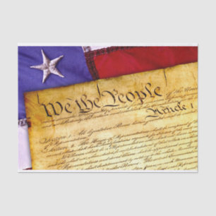 US-Verfassung und amerikanische Flagge Seidenpapier