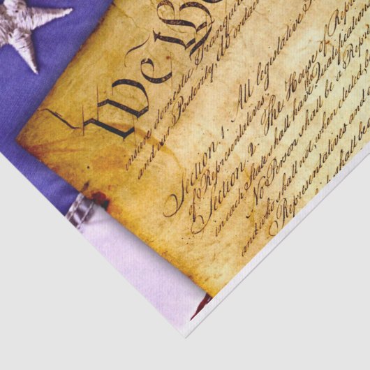 US-Verfassung und amerikanische Flagge Seidenpapier (Ausschnitt)