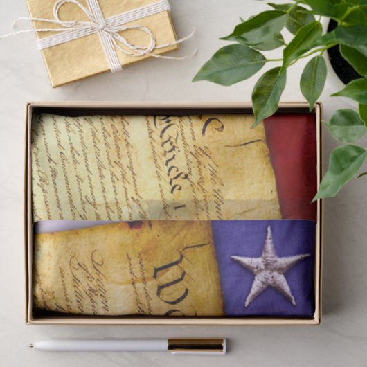 US-Verfassung und amerikanische Flagge Seidenpapier (Geschenk)