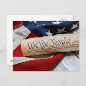 US Verfassung und Flag Postkarte (Vorne/Hinten)