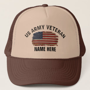 US-VETERAN-AMERIKANISCHE FLAG PERSONALISIERT TRUCKERKAPPE